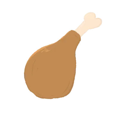 Chicken drumstick is very cute