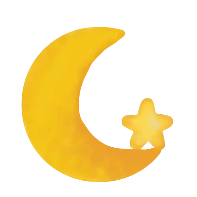 Moon and star