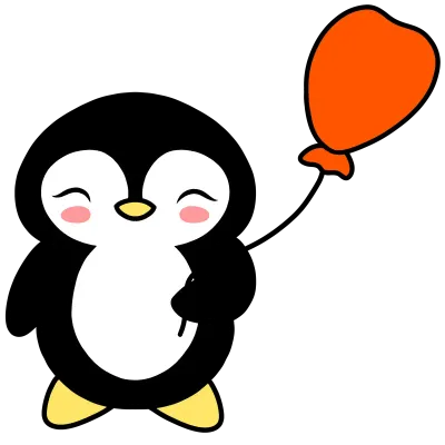 Penguin with balloon