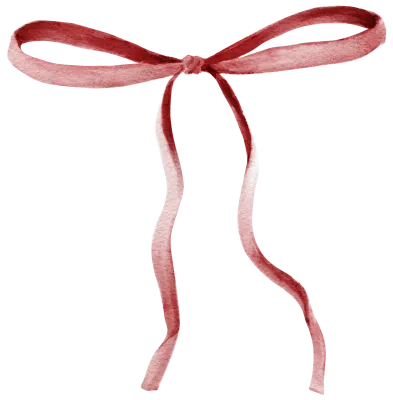 ribbon bow watercolor hand drawing.