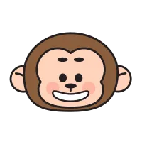Cute monkey character element