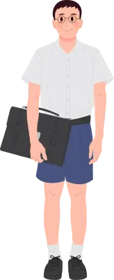 Student boy carrying a bag