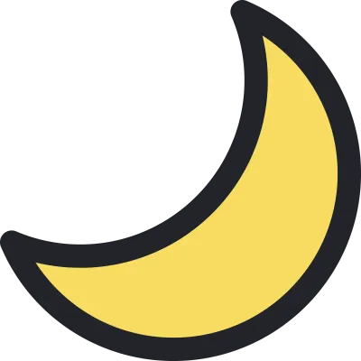 crescent moon flat icon.