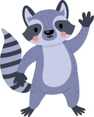 cute cartoon baby raccoon