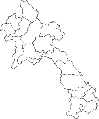 Map of Laos with detailed country map, line map.