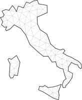 polygonal italy map.