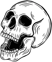 Dark Art Skull Bone Horror Tattoo Crossbones Silhouette Clipart