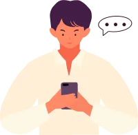 millennial people using Chat messages smartphone man chatting