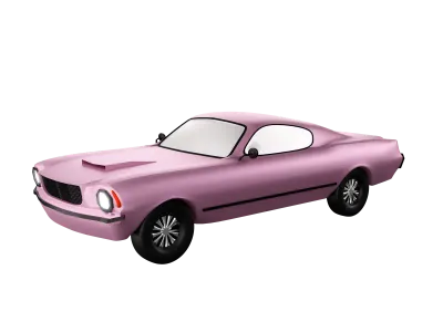 Vintage classic sport car.3D rendering