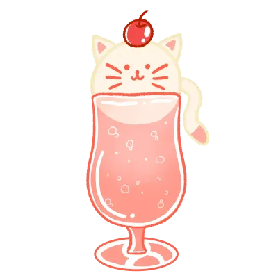 Ice cream float cat red