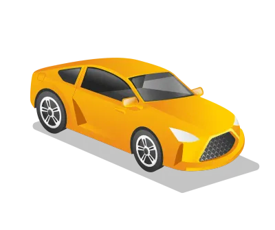 Isometric flat concept 3d illustration of luxury racing sports car model character