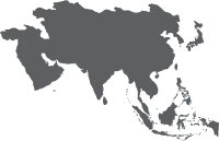 doodle freehand drawing of asia countries map.
