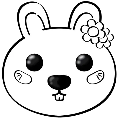Rabbit-Round-Face, cartoon drawing