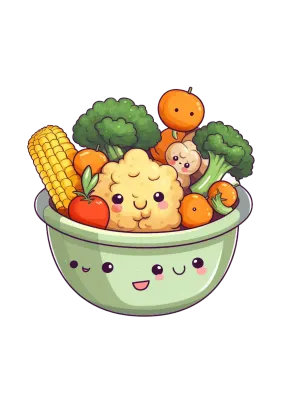 vegetables in cups