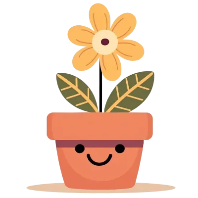 Cute Flower in a Terracotta Pot