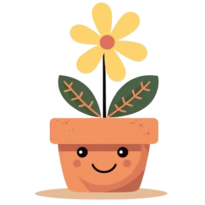 Cute Flower in a Terracotta Pot