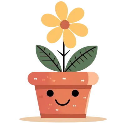 Cute Flower in a Terracotta Pot