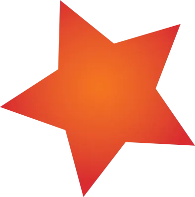 Orange star. Festive party star.