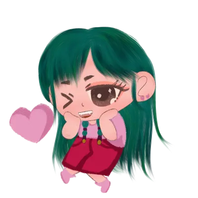 cartoon woman holding heart