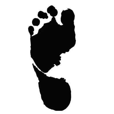 footprints white transparent