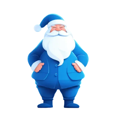 파란 옷을 입은 산타