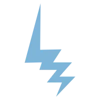 simple blue lightning strikes the icon