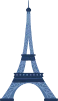Eiffel Tower France Iconic Object Hand Drawn Illustration