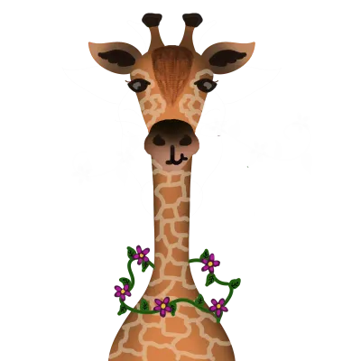 Giraffe and flower necklace