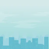 Morning city skyline silhouette in flat style. modern urban landscape