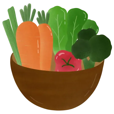 Vegetables on bowl 