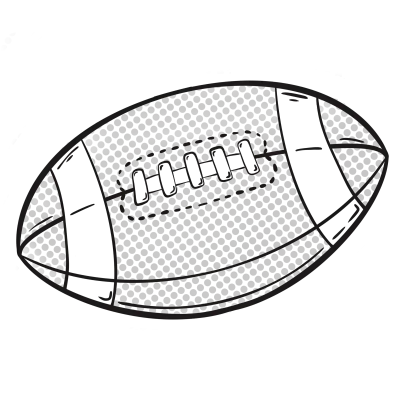 American football ball outline cartoon