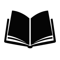 Black and white open book isolated. Open book silhouette. Open book icon svg.