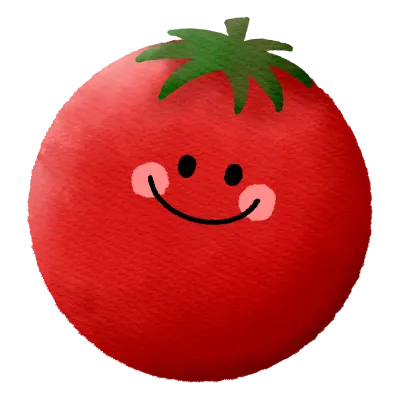 Watercolor Red Tomato with smile.