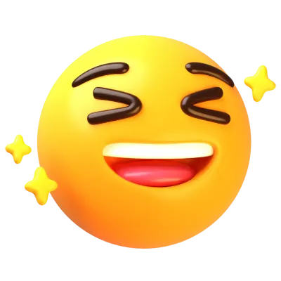 Smiling face with open mouth and close eyes 3D Emoji Illustrations Pack