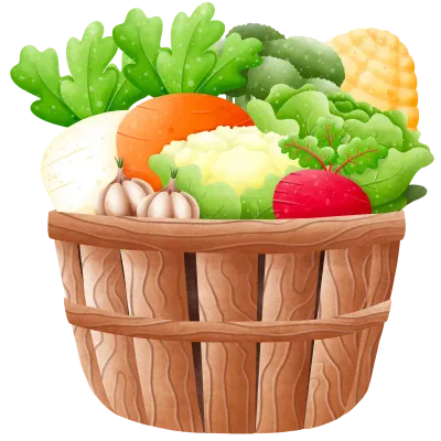 vegetable basket , fantasy vegetarian set , elements.
