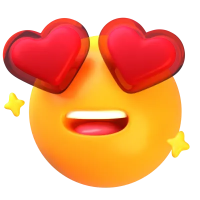 Smiling Face with Heart Eyes 3D Emoji Illustrations Pack