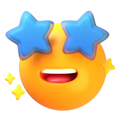 Smiling face with star eyes 3D Emoji Illustrations Pack