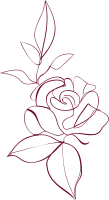 rose line art flower minimalist black and white