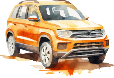 Car watercolor graphic element