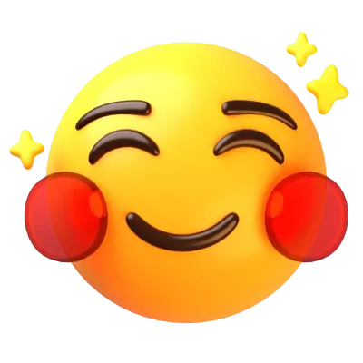 Smiling face with flushed cheeks 3D Emoji Illustrations Pack