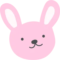 Cute baby doodle pink rabbit