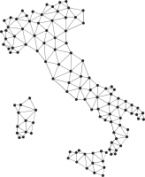 polygonal italy map.