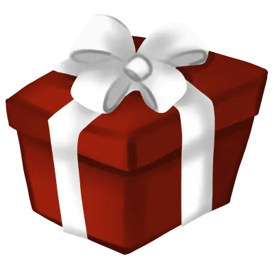 Merry Christmas and Happy New Year - Red Gift Box