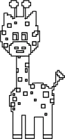 Cute giraffe coloring in pixel art style