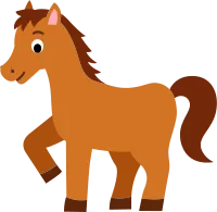 Cute Horse animal cartoon flat design.H animal character