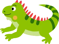 Cute Iguana animal cartoon flat design.I animal character