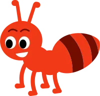 Cute ant cartoon flat style.A animal letter