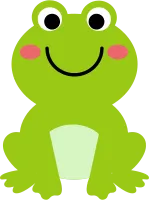 Cute frog animal cartoon flat design.F animal character