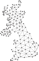 polygonal united kingdom map.