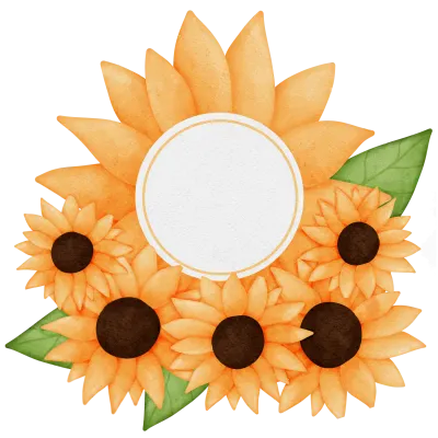 sunflower, watercolor, flower, yellow, logo, nature, isolated, summer, sun, plant, blossom, white